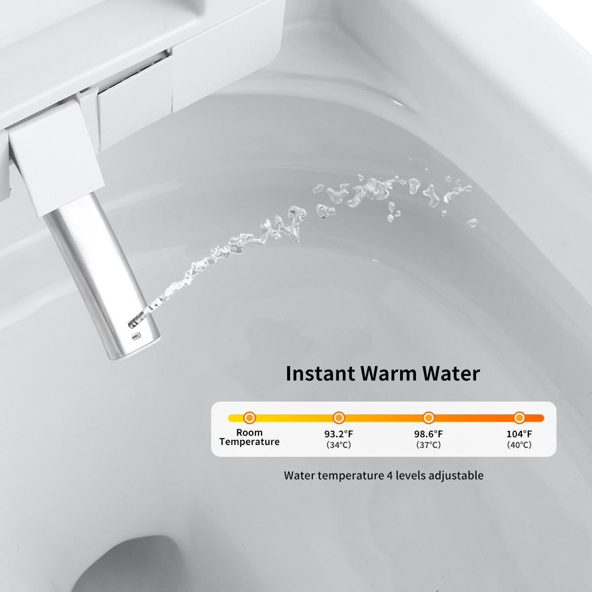 Foam Shield Smart Bidet Toilet with Automatic Lid & Multiple Wash Modes
