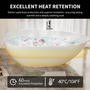 59" Luxury Handcrafted Freestanding Solid Surface Soaking Bathtub in Glossy White
