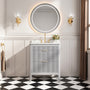 30"/36"/48" Freestanding Single Sink Bathroom Vanity with Solid Wood Construction & Marble Top