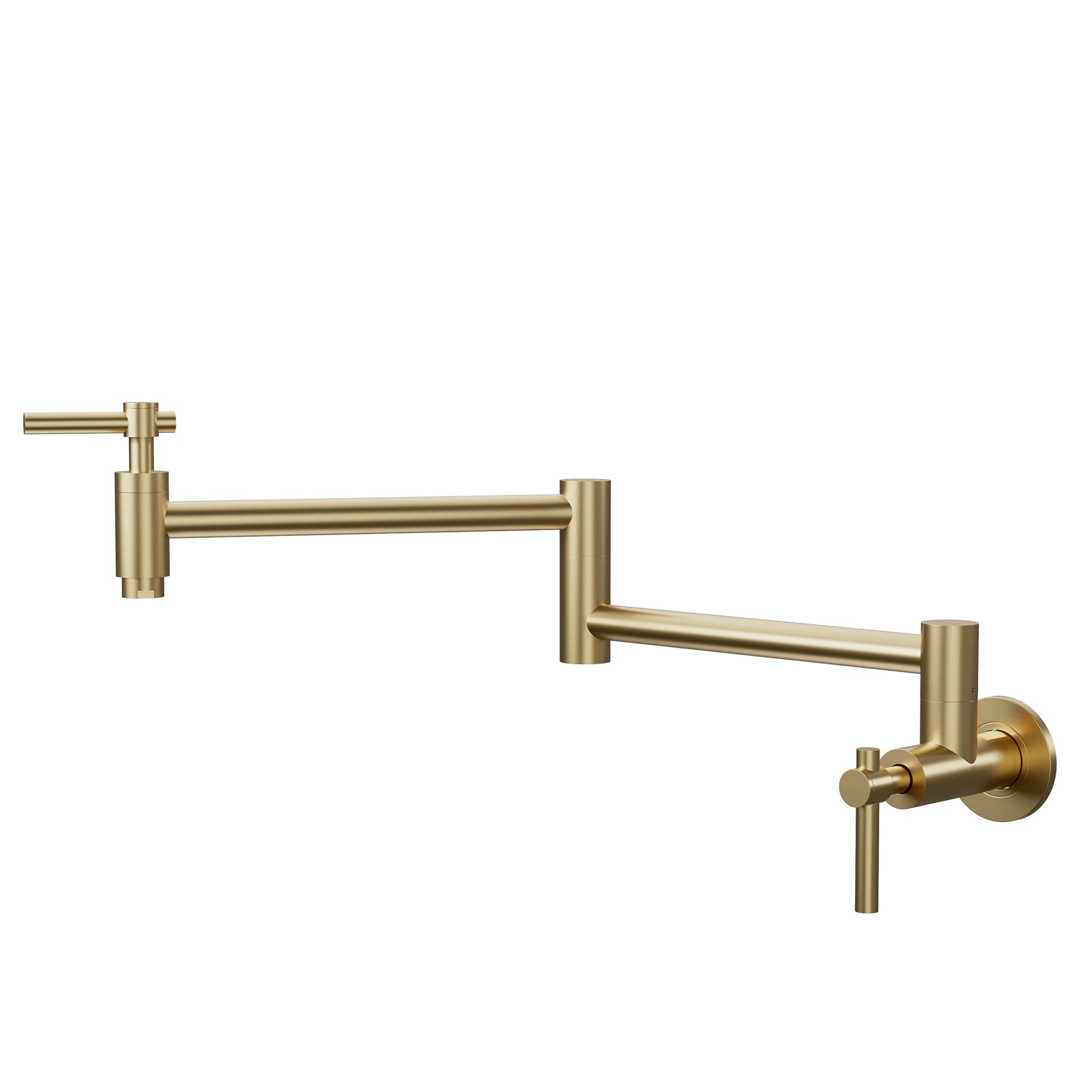 Stainless Steel Folding 2-Handle Switch Head Wall Mounted Pot Filler Kitchen Faucet
