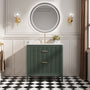 30"/36"/48" Freestanding Single Sink Bathroom Vanity with Solid Wood Construction & Marble Top