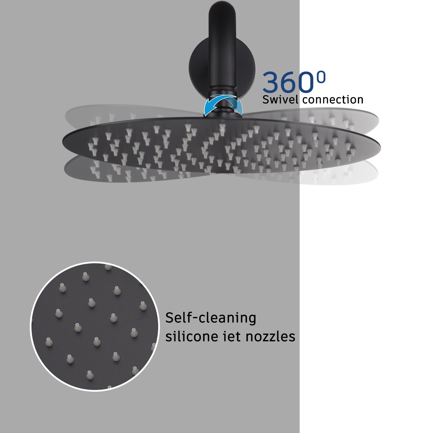 10" Wall Mount Rain Shower Head System with Handheld & Tub Faucet
