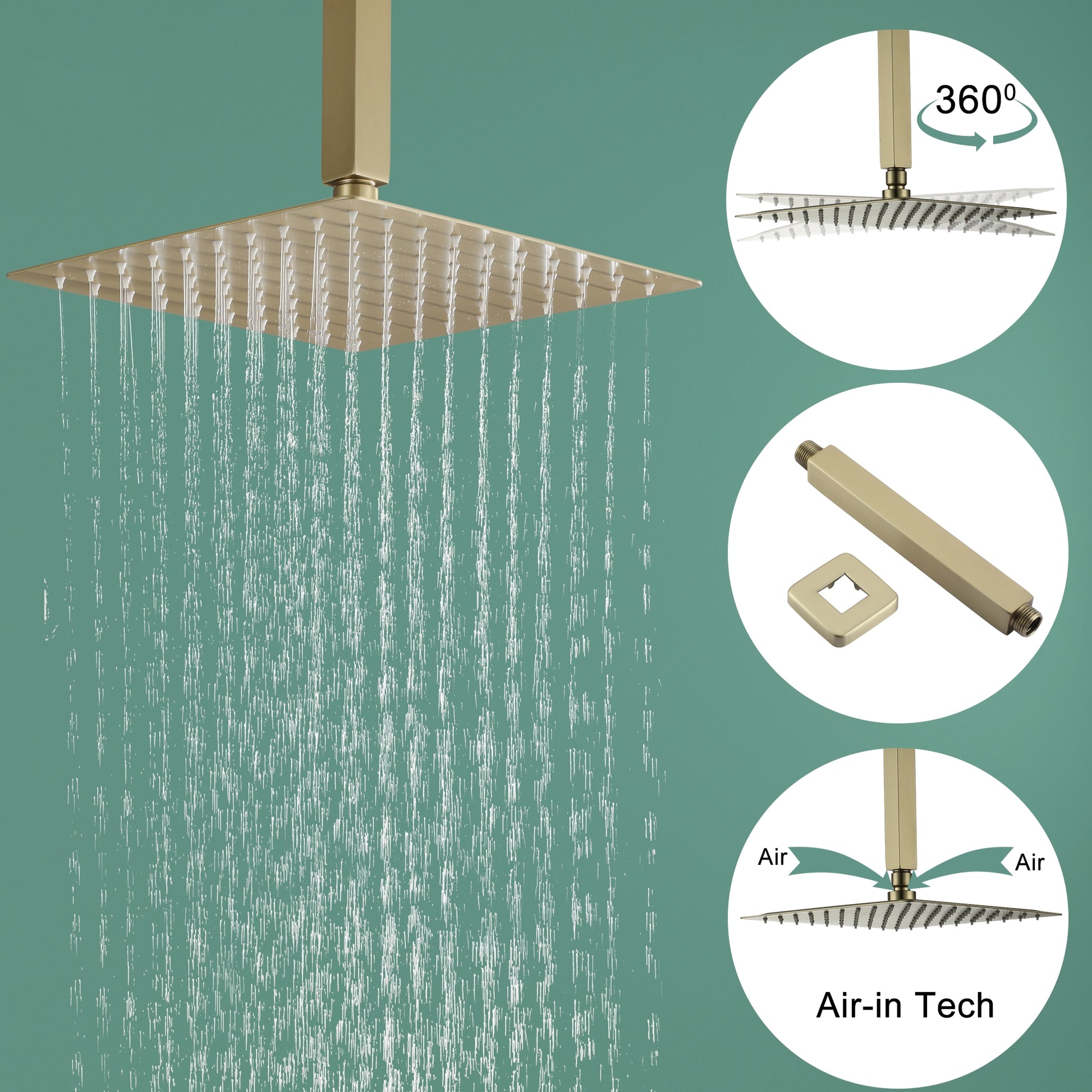 10-inch/12inch Rain Shower System With Handeld & Tub Spout