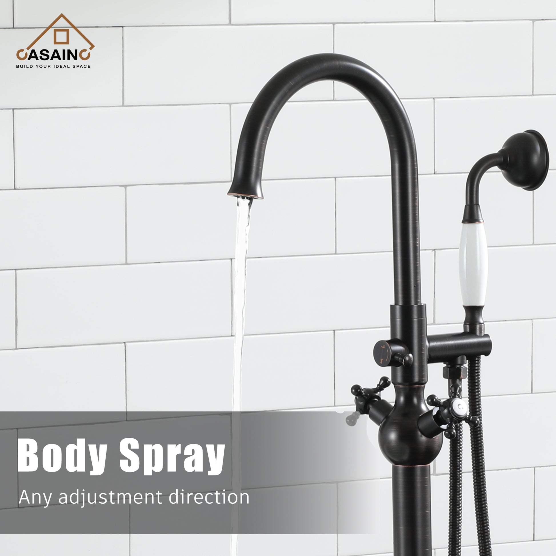 CASAINC Freestanding Bathtub Faucet with Hand Shower in Matte Black and More