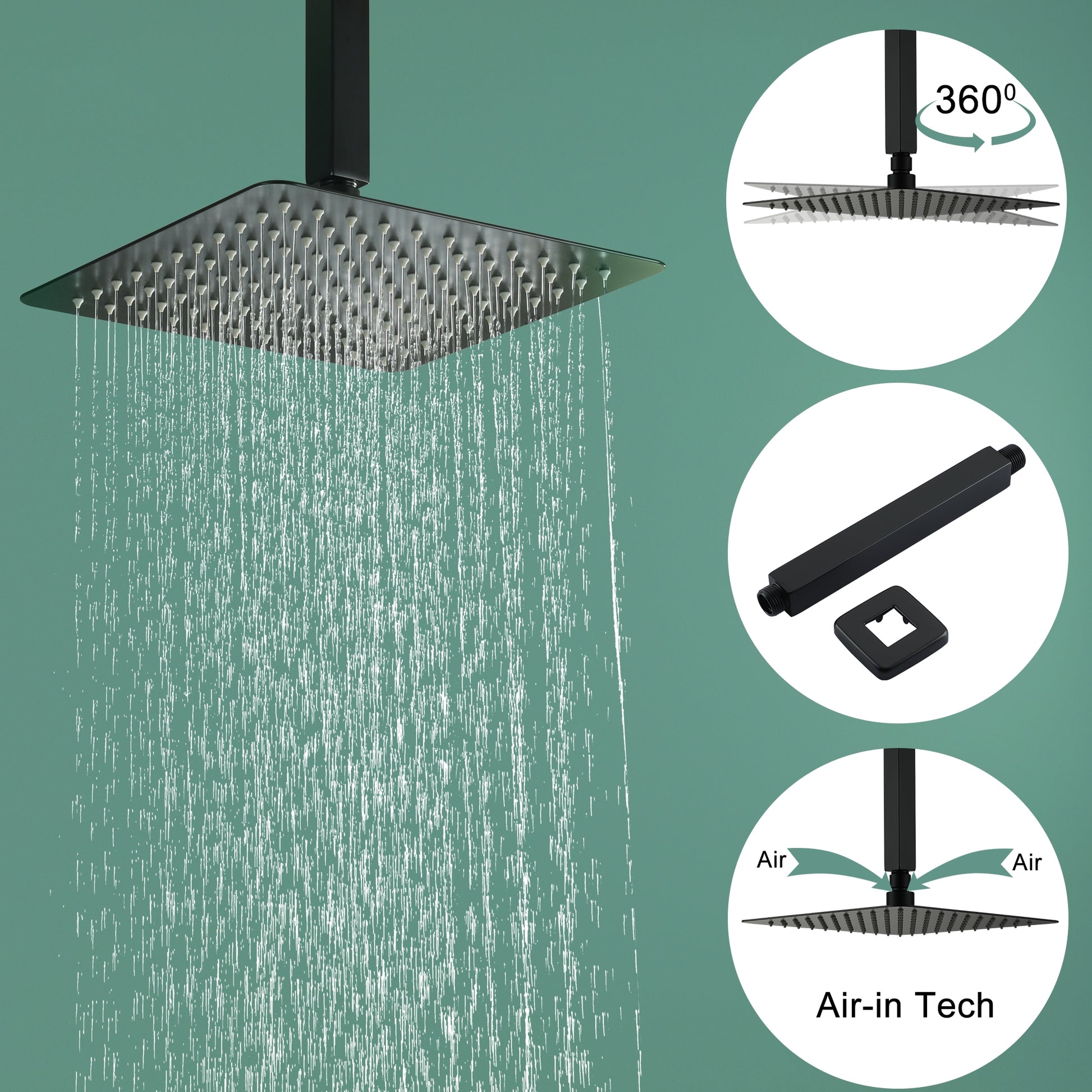 10-inch/12inch Rain Shower System With Handeld & Tub Spout