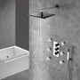 12" Thermostatic Complete Shower System with Rough-in Valve & 6 Body Jets