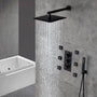 12" Thermostatic Complete Shower System with Rough-in Valve & 6 Body Jets