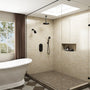 9"+4" Rainfall Thermostatic Concealed 3-Function Shower System with Handheld
