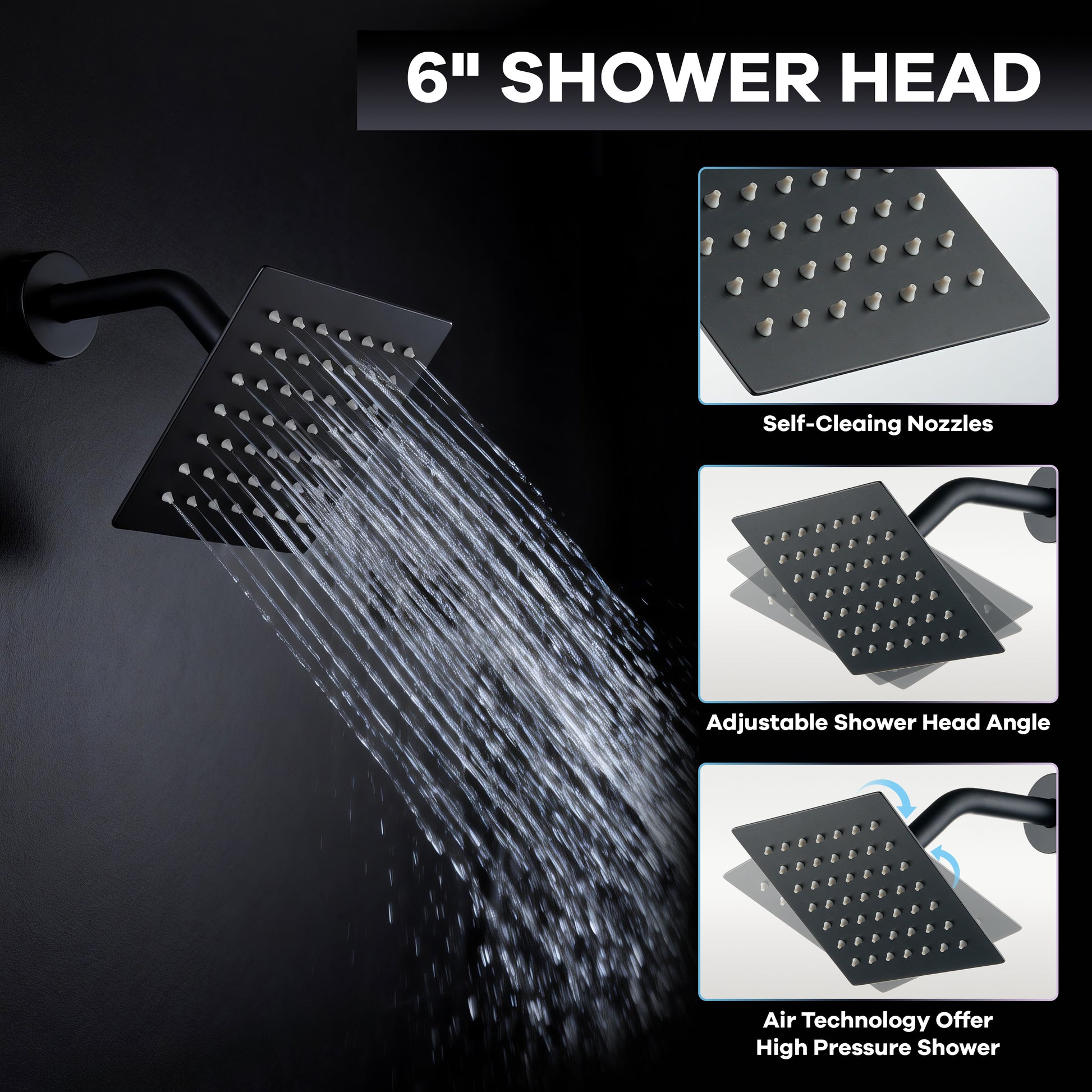 12-inch 4-Function Thermostatic Shower System with Handheld Shower