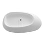 CASAINC 59/63/67/71" Solid Surface Freestanding Bathtub, Egg Shell Shaped Stone Resin Freestanding Tubs, Contemporary Oval Soaking Tub with Overflow and  Drain, Matte White