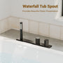 2-Handle Waterfall Roman Tub Faucet with Handheld Shower