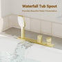 2-Handle Deck-Mounted Bathtub Faucet with 2 Spray Modes Hand Shower