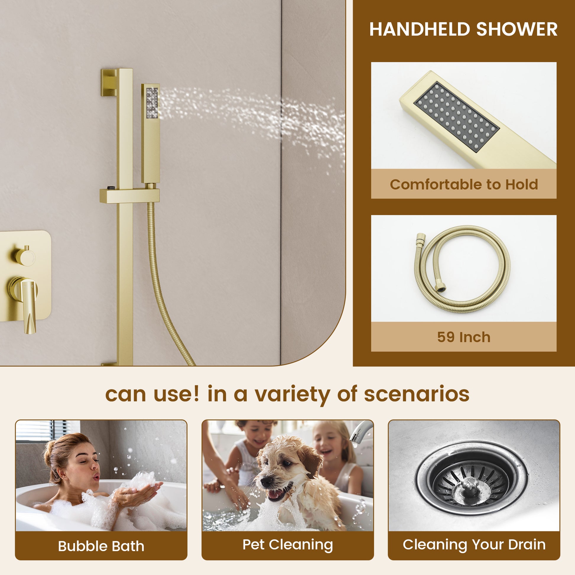 20*14 inch Ceiling-Mounted Luxury Shower System with LED Lights