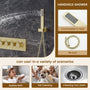 28*15 inch 4-Function Thermostatic Shower System with LED Lights & Bluetooth