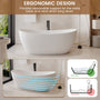 63" Freestanding Solid Surface Stone Bathtub with Symmetrical Moon Design