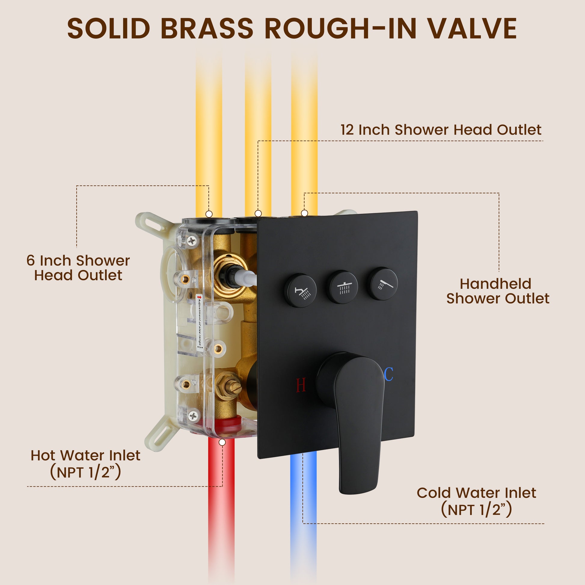 12-inch Dual Shower System with 4-Function Handheld Shower