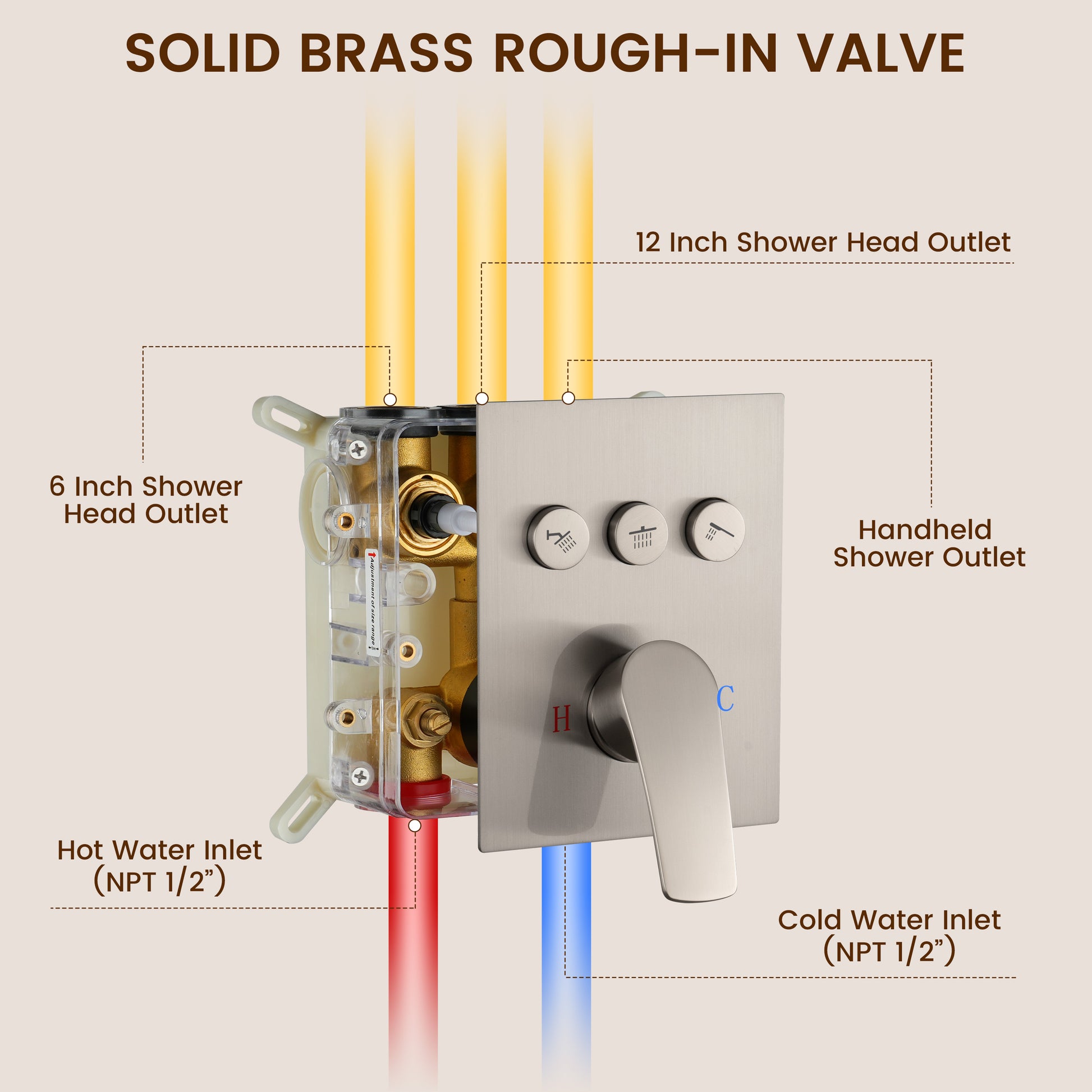 12-inch Dual Shower System with 4-Function Handheld Shower