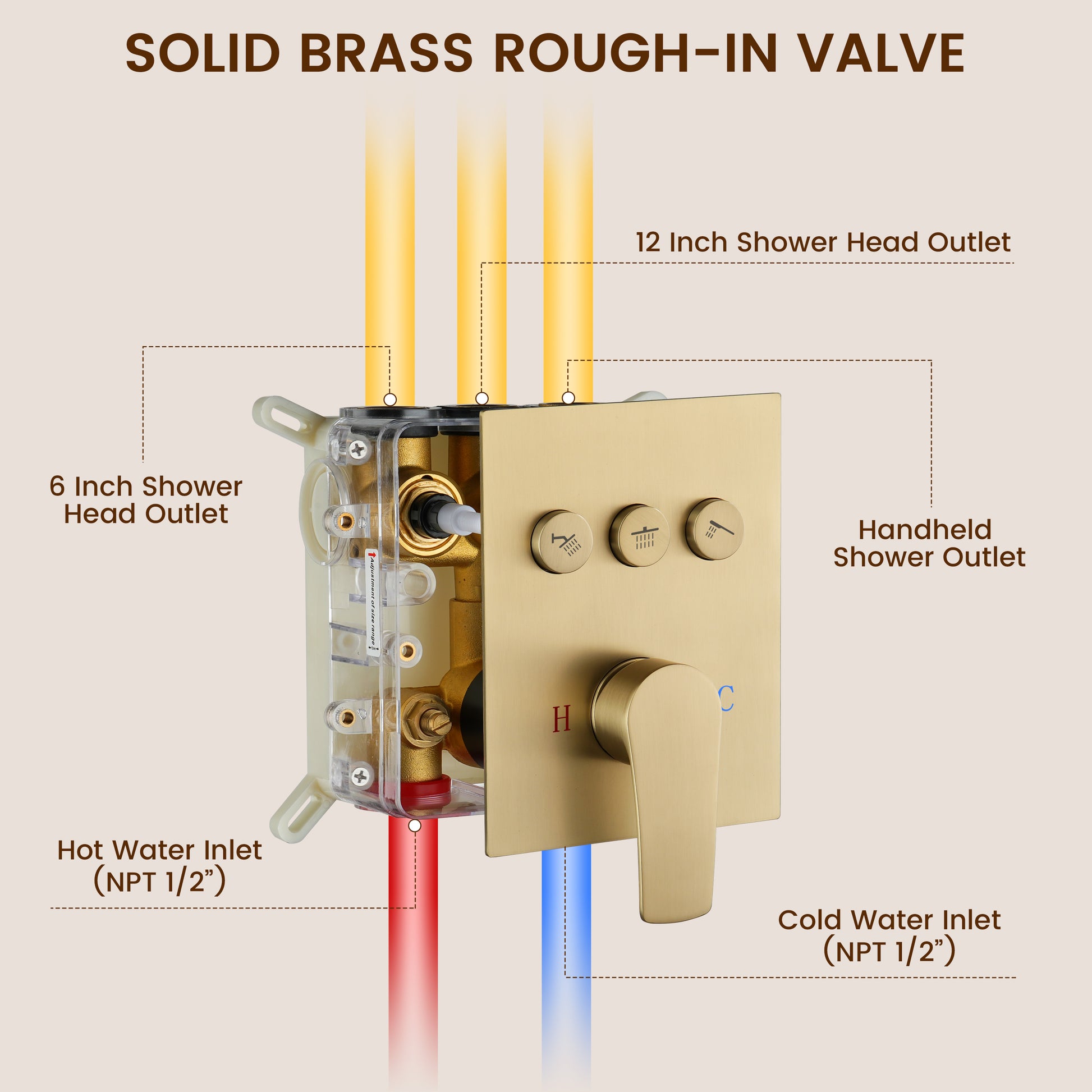 12-inch Dual Shower System with 4-Function Handheld Shower