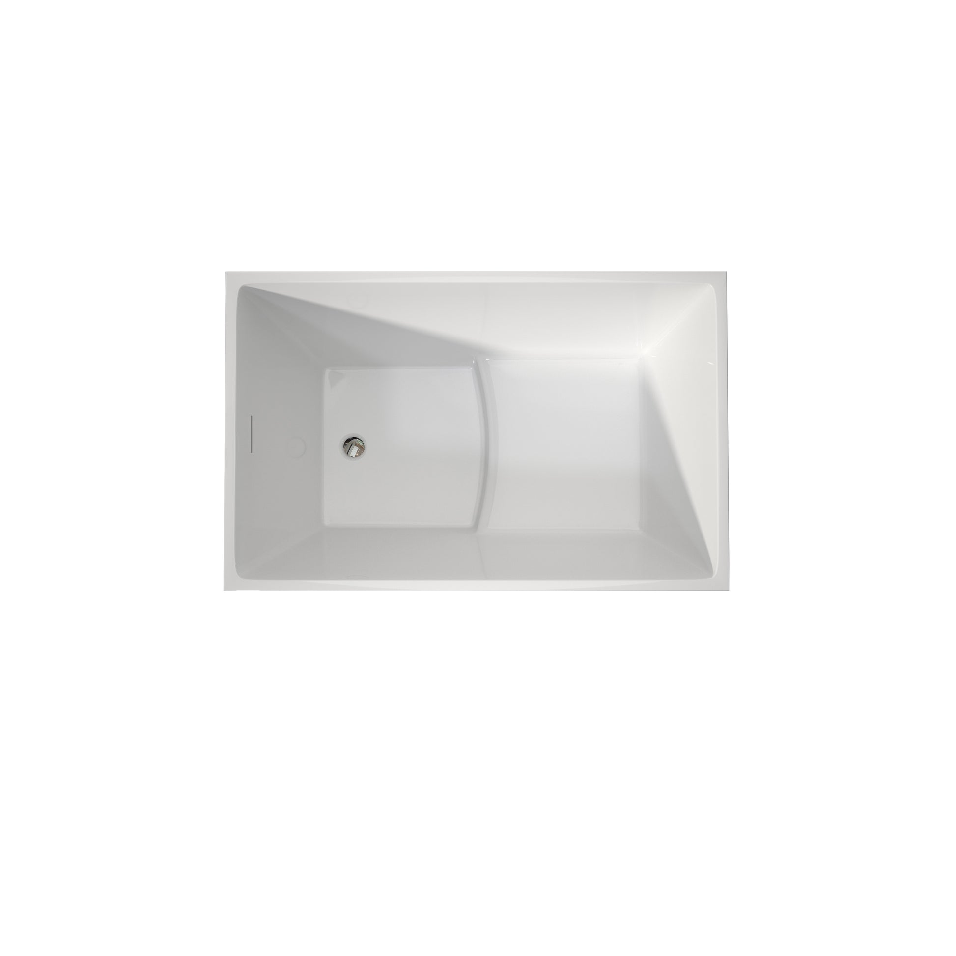 43" Scandinavian Minimalist Acrylic Freestanding Bathtub with Built-In Seat