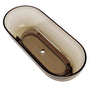 69" Coffee Pure Resin Freestanding Bathtub with Ergonomic Soaking Comfort