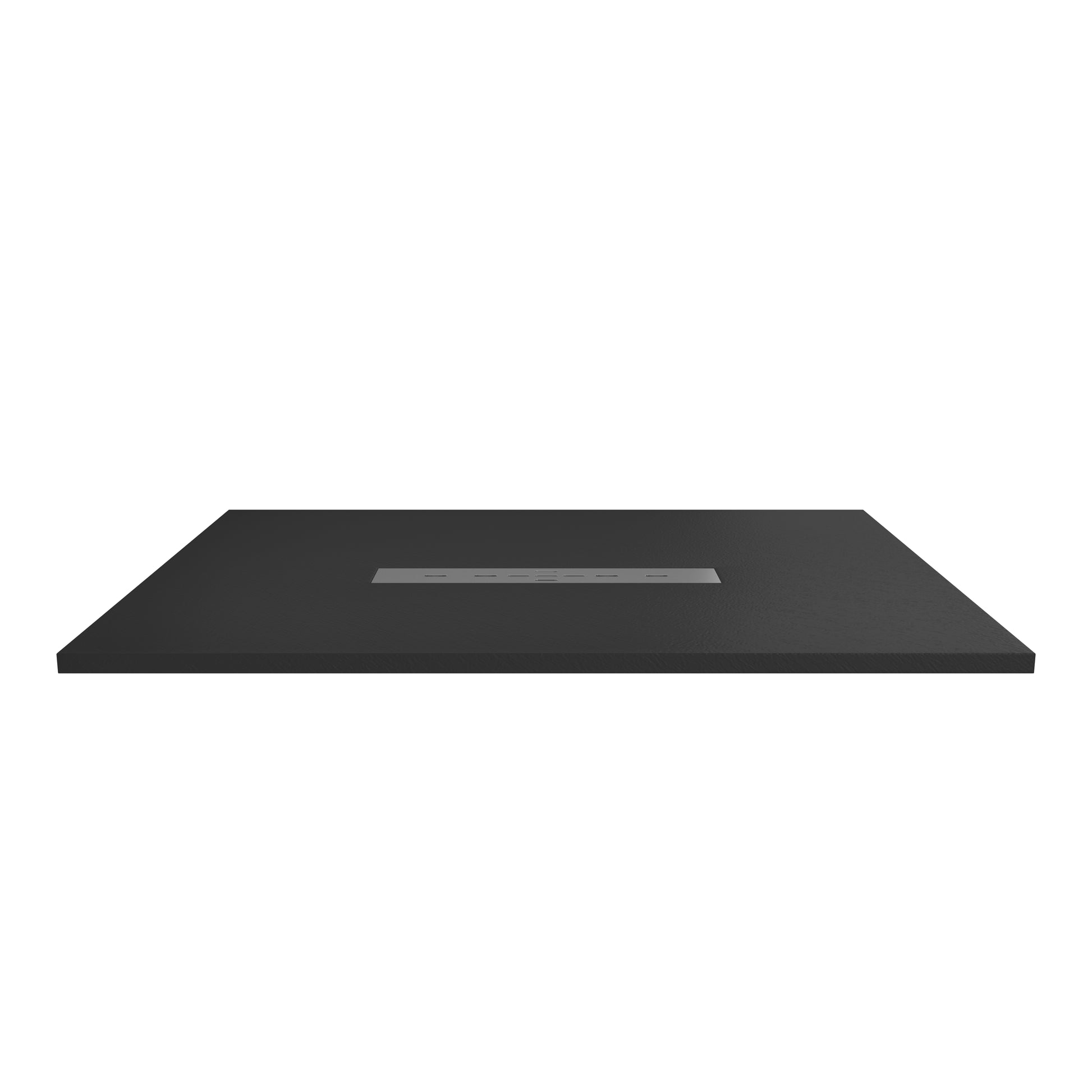 Durable SMC Composite Shower Base Pan with Center Drain in Black & White