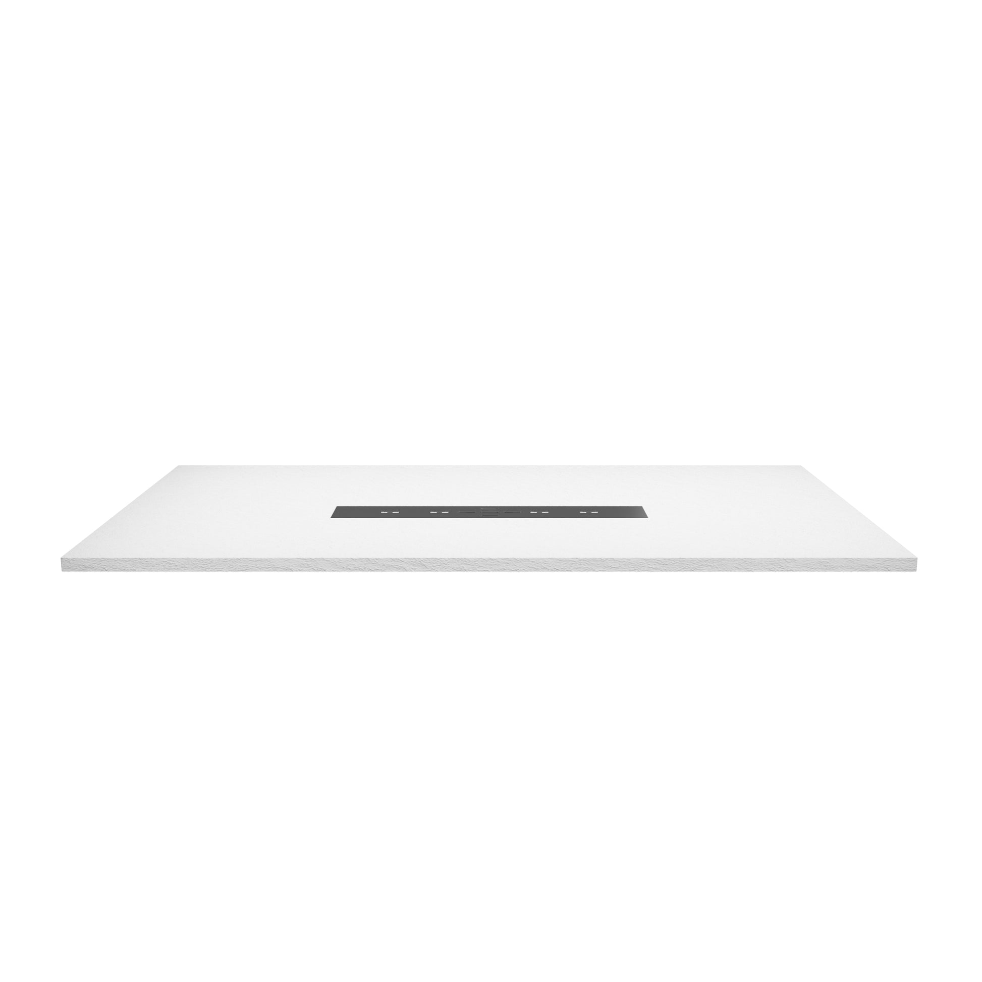 Durable SMC Composite Shower Base Pan with Center Drain in Black & White