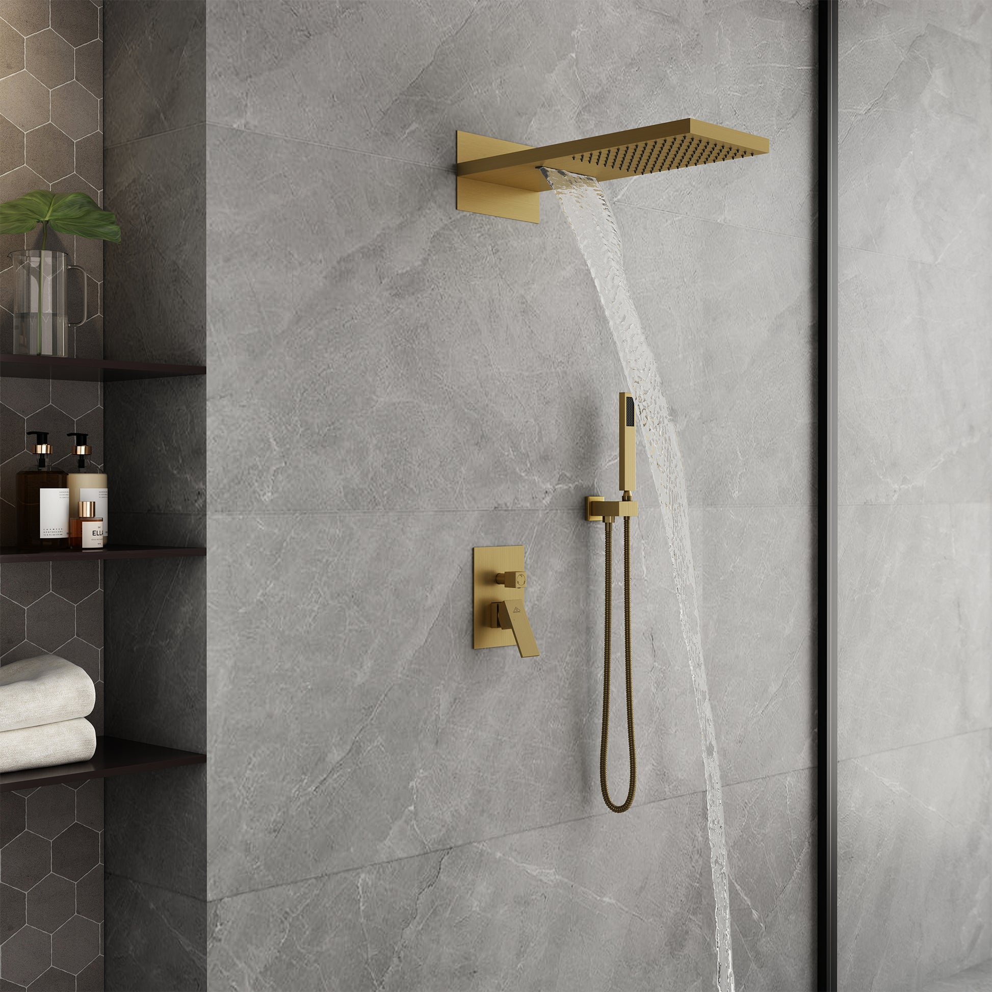 22" Wall Mounted Stainless Steel Shower Systems With Handheld Shower