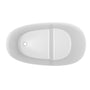 51" Freestanding Solid Surface Soaking Tub with Built-In Seat in Wood Grain & Marble Finish