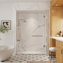 European-Style SMC Shower Base with Sleek Marble Texture in Black & White