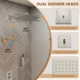 12" 4-Function Dual Shower Head System with Tub Spout