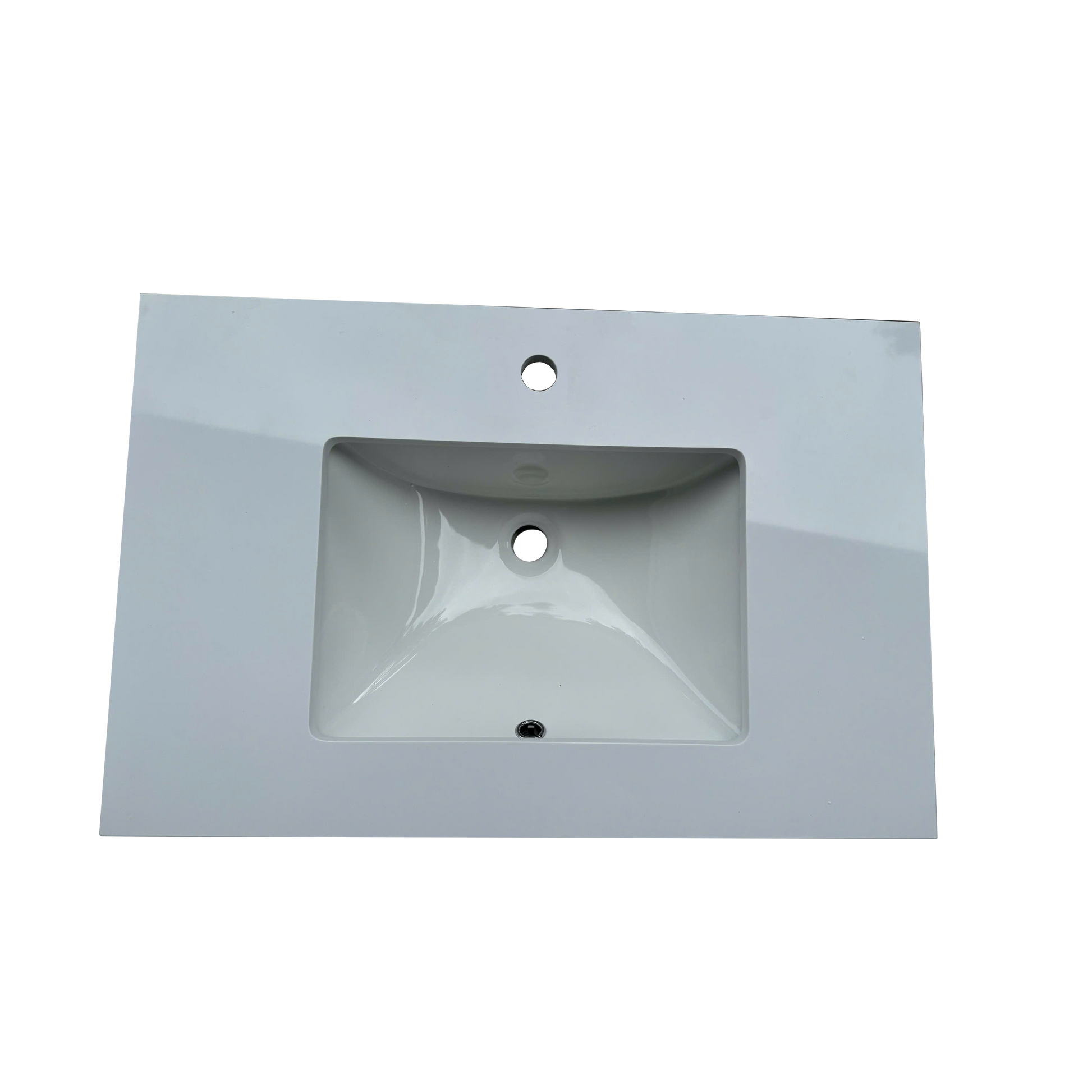 30" Wall-mount Single Sink Bathroom Vanity with Marble Top