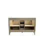 54" Light Oak Freestanding Bathroom Vanity with Double Sink & Marble Top