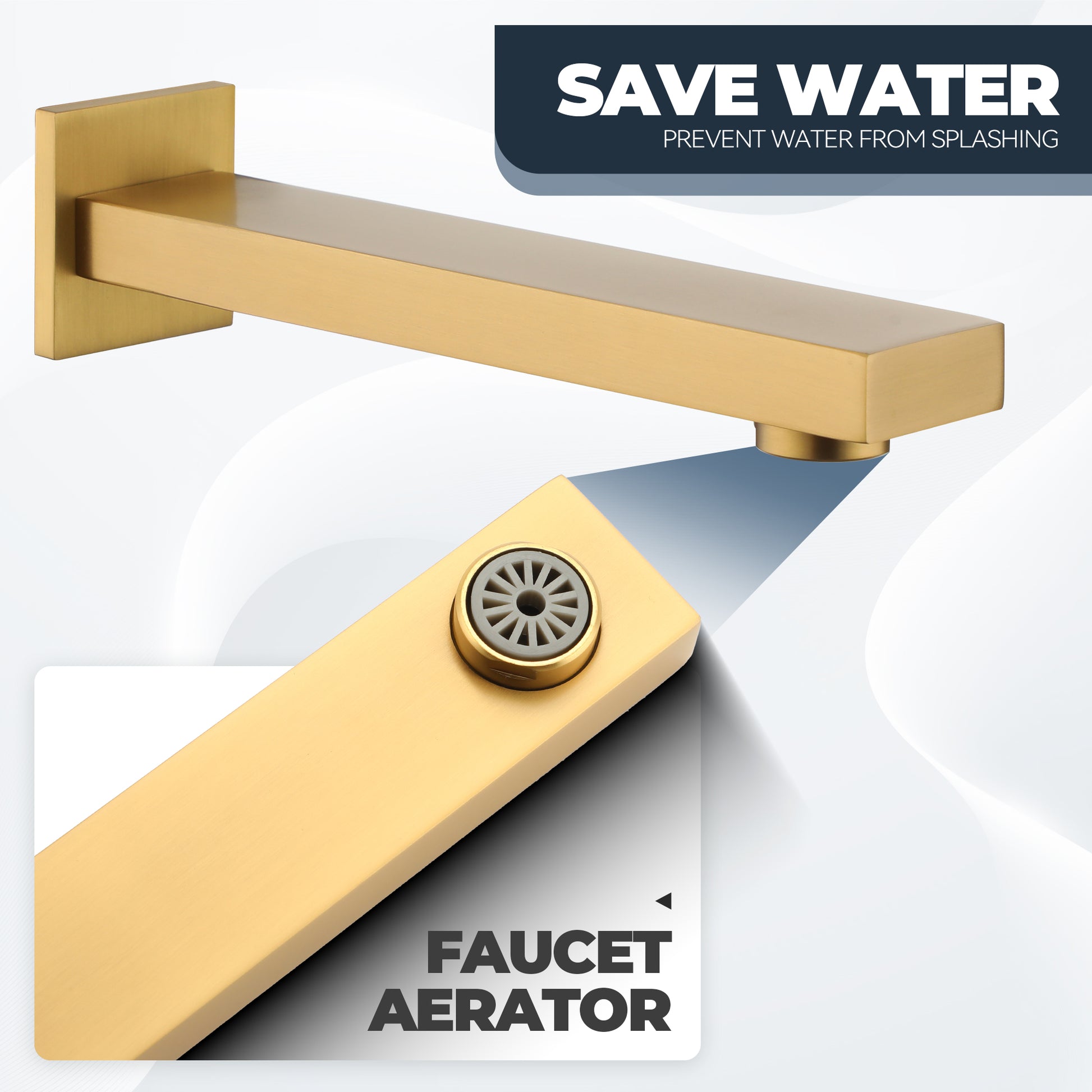 10" Wall Mounted Dual Shower Heads Shower System With Tub Spout 