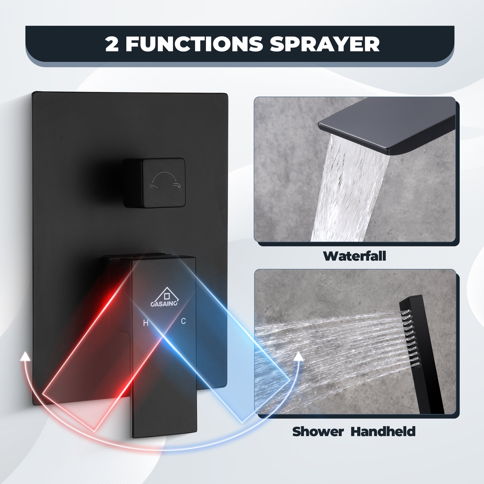 Wall Mounted Bathtub Faucet Set With Handheld Shower Head