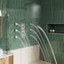 12" Thermostatic Shower System with Rainfall Showerhead & 6 Body Jets
