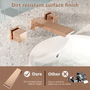Wall-Mounted Waterfall Bathroom Basin Faucet in Brushed Rose Gold 