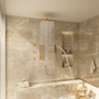 12" Thermostatic LED Shower System Wall-Mount Rain Showerhead with 6 Body Jets