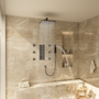 12" Thermostatic LED Shower System Wall-Mount Rain Showerhead with 6 Body Jets