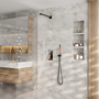 10” Rose Gold and Black Wall-Mounted Shower System with Handheld Shower