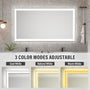Tempered Glass LED Mirror with Aluminum Frame for Bathroom Vanity