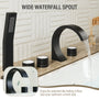 C-Shaped Curved Design 3-Handle Roman Bathtub Faucet with Hand Shower