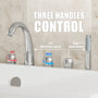 3-Handle Deck-Mounted Waterfall Roman Tub Faucet with Hand Shower