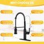 Kitchen Faucet with Pull Down Sprayer, Farmhouse RV Small Vanity Faucet with 360° Rotation Spout and Deck Plate