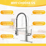 Kitchen Faucet with Pull Down Sprayer, Farmhouse RV Small Vanity Faucet with 360° Rotation Spout and Deck Plate