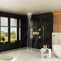 23.6" x 15.7" Ceiling-Mounted 5-Function Thermostatic Shower System with Neck/Back Massage Spout