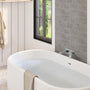 Modern Single Handle Wall Mount Bathroom Faucet with Brass Spout & Plate