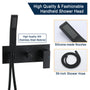 10" Wall-Mounted Shower System with Brass Handheld Spray in Matte Black