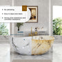 63" Artistic Marble Sculptural Solid Surface Freestanding Soaking Bathtub