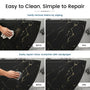 59" Oval Solid Surface Freestanding Bathtub with Black & Gold Star River Pattern