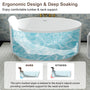 49" Scandinavian Round Solid Surface Freestanding Bathtub, Matte White